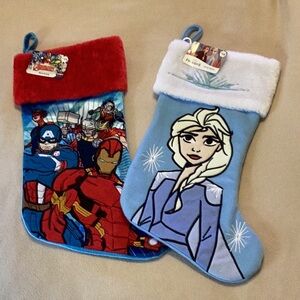 Disney Christmas Stocking ~ Set of 2 ~NWT ~ Frozen Elsa & Marvel Avengers